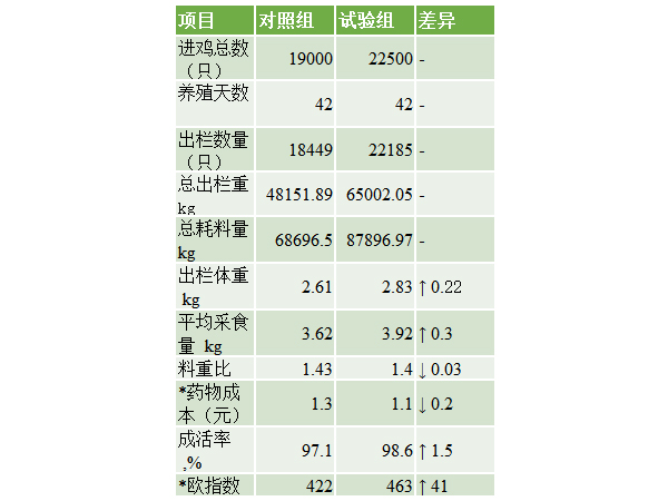 美味酸＋在肉雞上的應用：提高生產成績